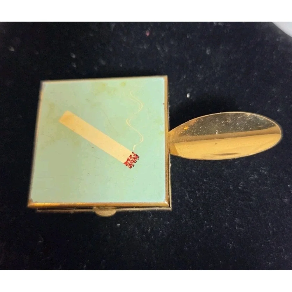 Vintage '45-'49 Stamped French Zone Made in Germany Brass Pocket Ashtray Hinged